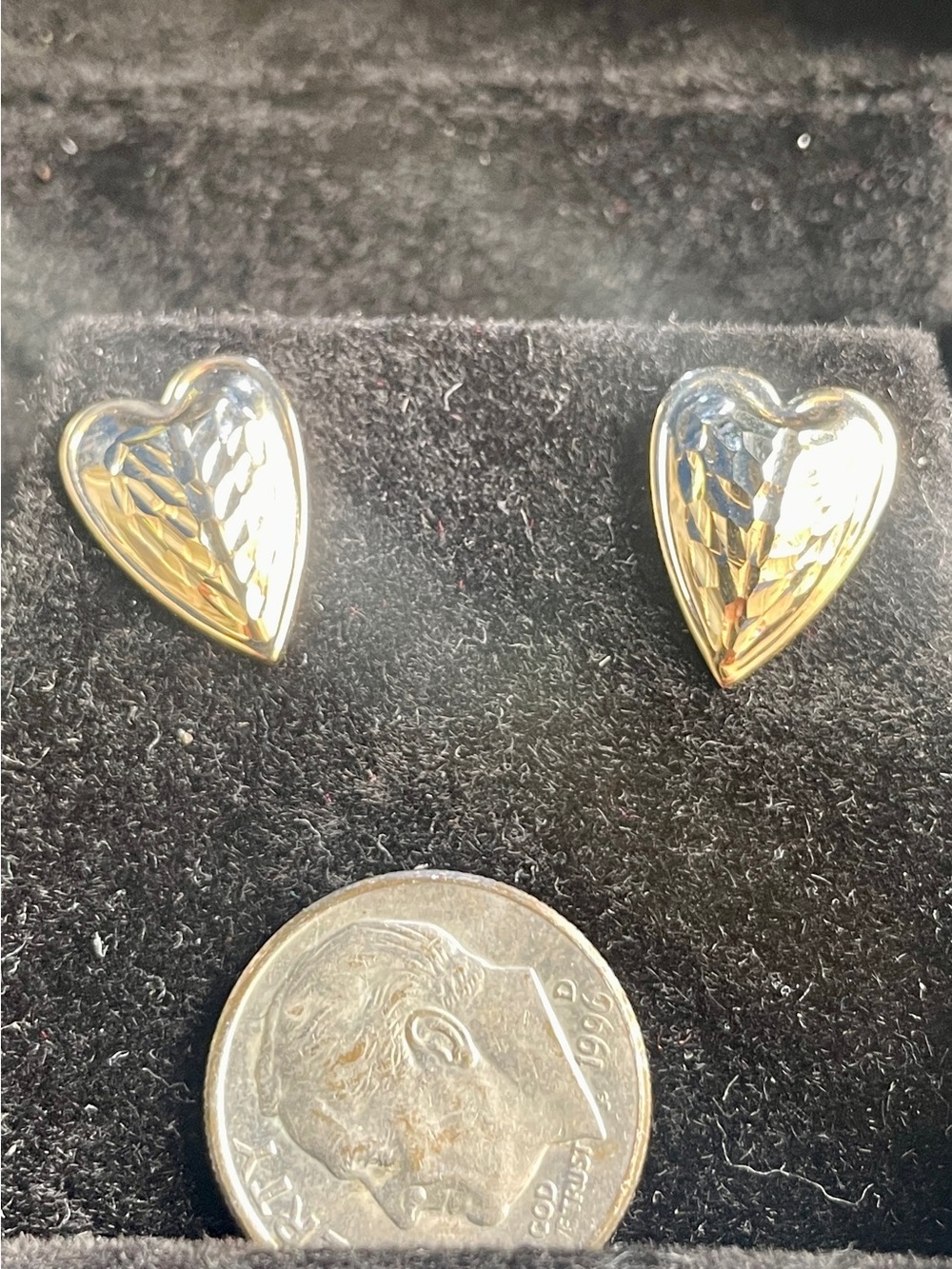 Adi Paz Real 14K Gold Hammered Heart Stud Earrings. 2+ Grams Solid 14K. NWT - Picture 5 of 7